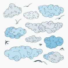 Vintage clouds set N4