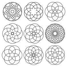 Vector set of round elements for arabic design