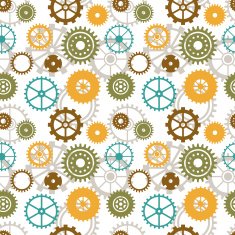 Seamless background of color gear wheels