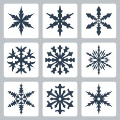 Vector isolated snowflakes icons set