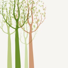Spring trees background Seasonal pattern Vector illustration