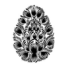 decorative floral silhouette Easter egg N14