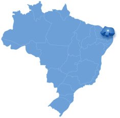 Map of Brazil Rio Grande do Norte is pulled out