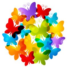 Rainbow butterflies for Your design