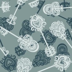 Seamless Ornate Pattern with Keys N6