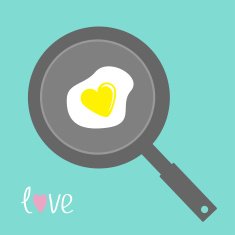 Egg in shape of heart on the frying pan N2