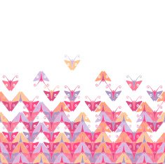 Background with mosaic of butterflies N2