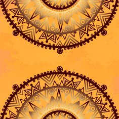 Vintage lace ornament on yellow background