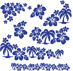 palm and Hibiscus N4