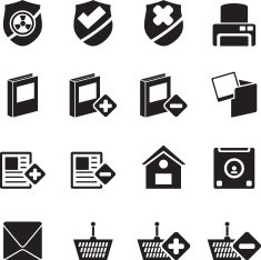 Silhouette Internet and Website buttons icons N2