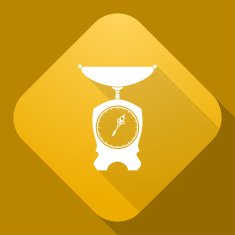 Vector icon of Old Scales with a long shadow N2