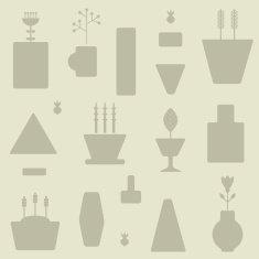 Abstract seamless pattern with flower pots in vector N4