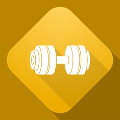 Vector icon of Dumbbell with a long shadow N2