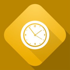 Vector icon of Clock with a long shadow N2