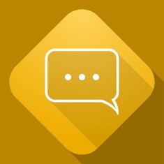 Vector icon of Speech Bubble with a long shadow N13