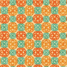 Colorful abstract floral retro seamless pattern