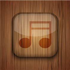 Vector wooden app icon Eps10 N21
