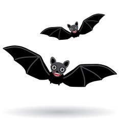 Funny vampire bat on a white background vector