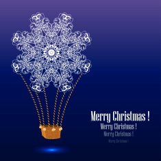 Hot air balloon with snowflake N2