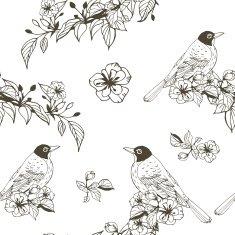 Seamless romantic silhouette pattern N2