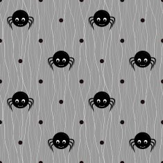 Gray seamless pattern with spiders