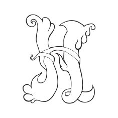 The vintage style letter H