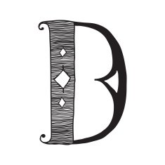 The vintage style letter D