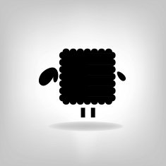 black silhouette of sheep N16