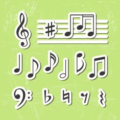 Music notes vector icons