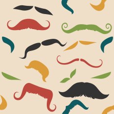 seamless colorful mustaches pattern N2