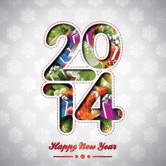 Happy New Year 2014 colorful celebration background N3