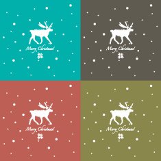 Grunge retro snowflakes and deer N3