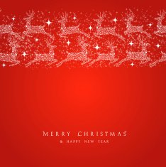 Merry Christmas reindeer decorations elements border