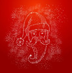 Christmas Santa Claus shape composition vector file