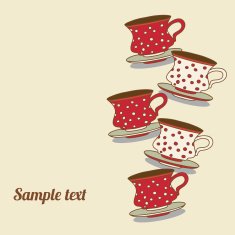 Vintage card with cups N5