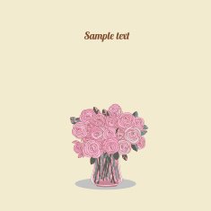 Vintage greeting card with roses N2