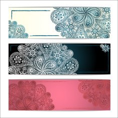 Set of snowflakes frame Christmas greeting card