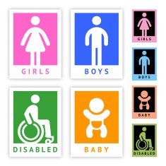 Toilet colored stickers new set