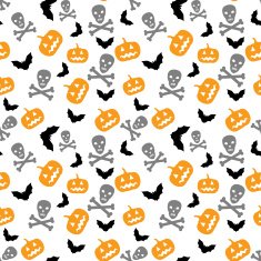 pumpkins bats and skull