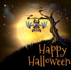 Orange Halloween Vampire Bat Background N2
