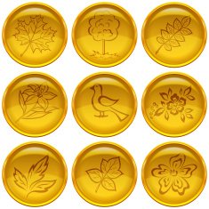 Buttons set nature