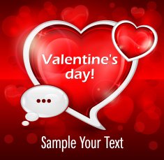Speech bubble heart & text