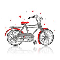 Sketch of old bicycle for your design N2