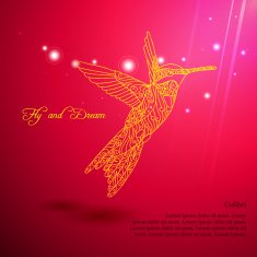 Gold lace colibri flying for dream