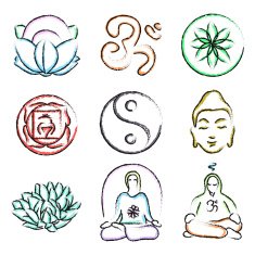doodle icons of yoga N2