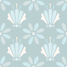 Seamless pattern with silhouettes flowers N44