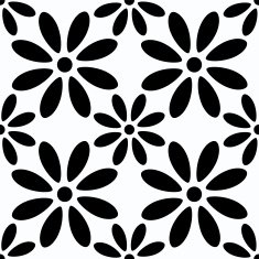Seamless pattern with silhouettes daisy flowers N2