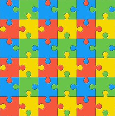 Puzzles Seamless color pattern