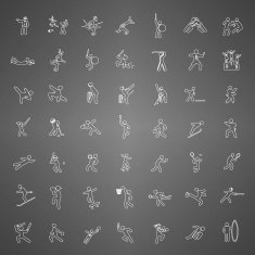 Thin icon human sport