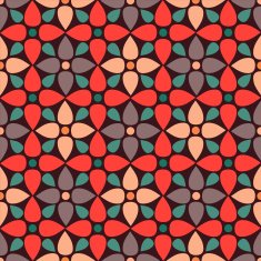 Seamless pattern with silhouettes lotus flowers Floral abstract